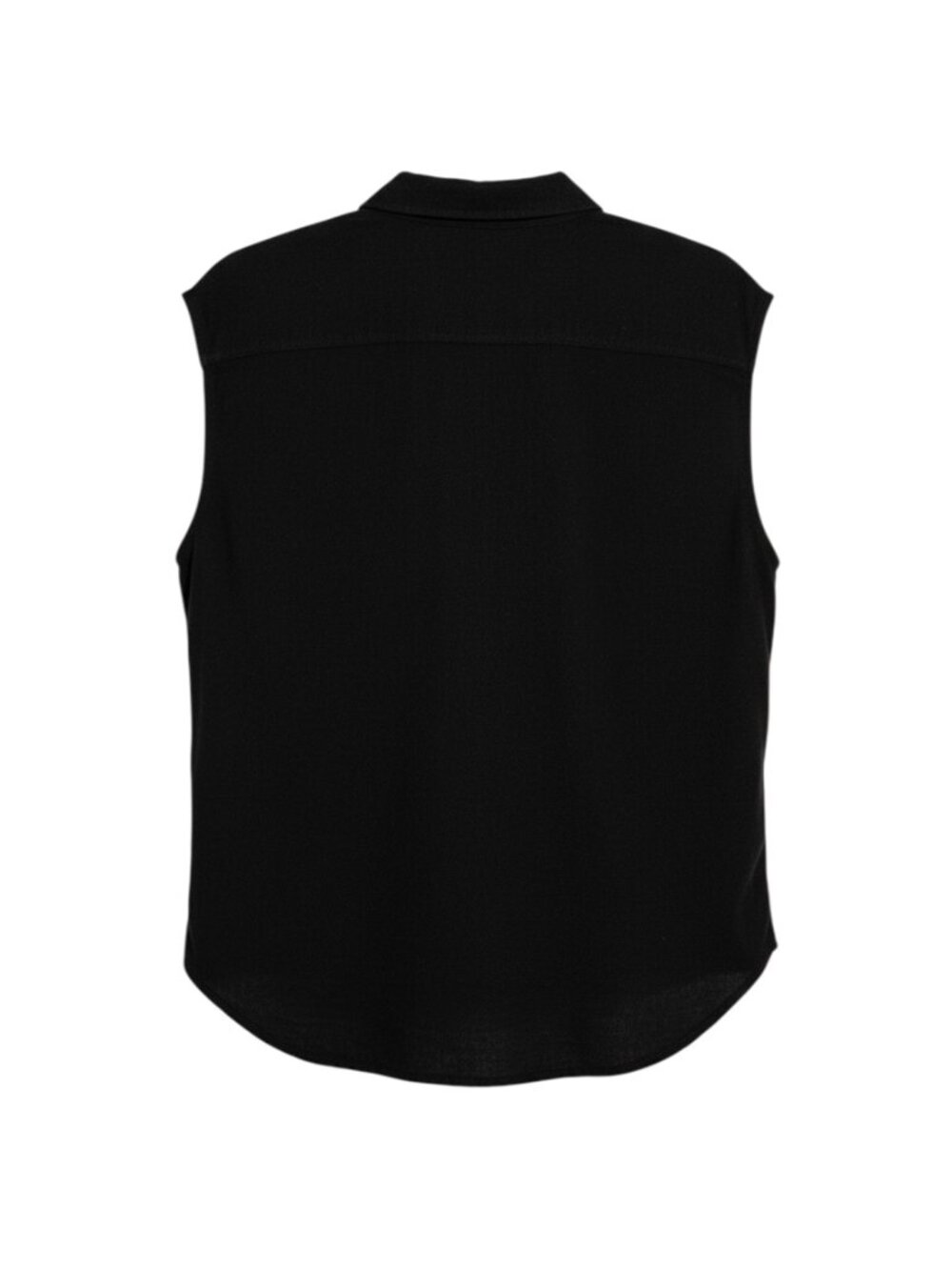 Double Zero Linen Blend Button Front Top Blouse Shirt Black M - Picture 4 of 6